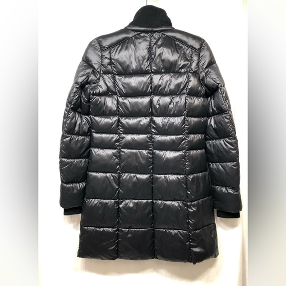 Bernardo Black Full Zip Snap Button Long Puffer Jacket Womens Size XS - Picture 2 of 16